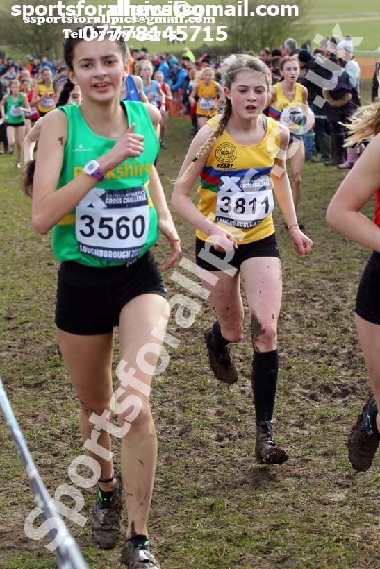 Girls under-15s, 2020 British Athletics Inter Counties Cross Country Champs., Prestwold Hall, Loughborough. Photo: David T. Hewitson/Sports for All Pics